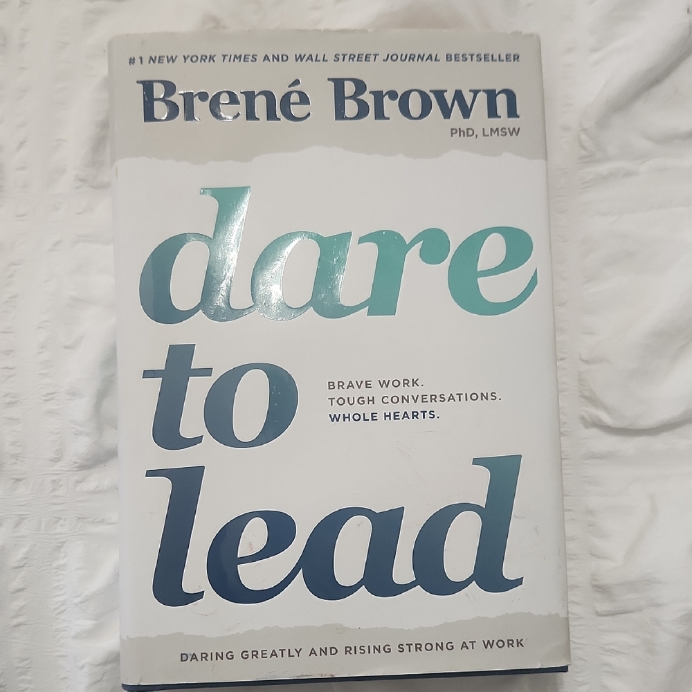 Brené Brown "Dare to Lead" Hardcover Book - White with Teal & Navy Text
